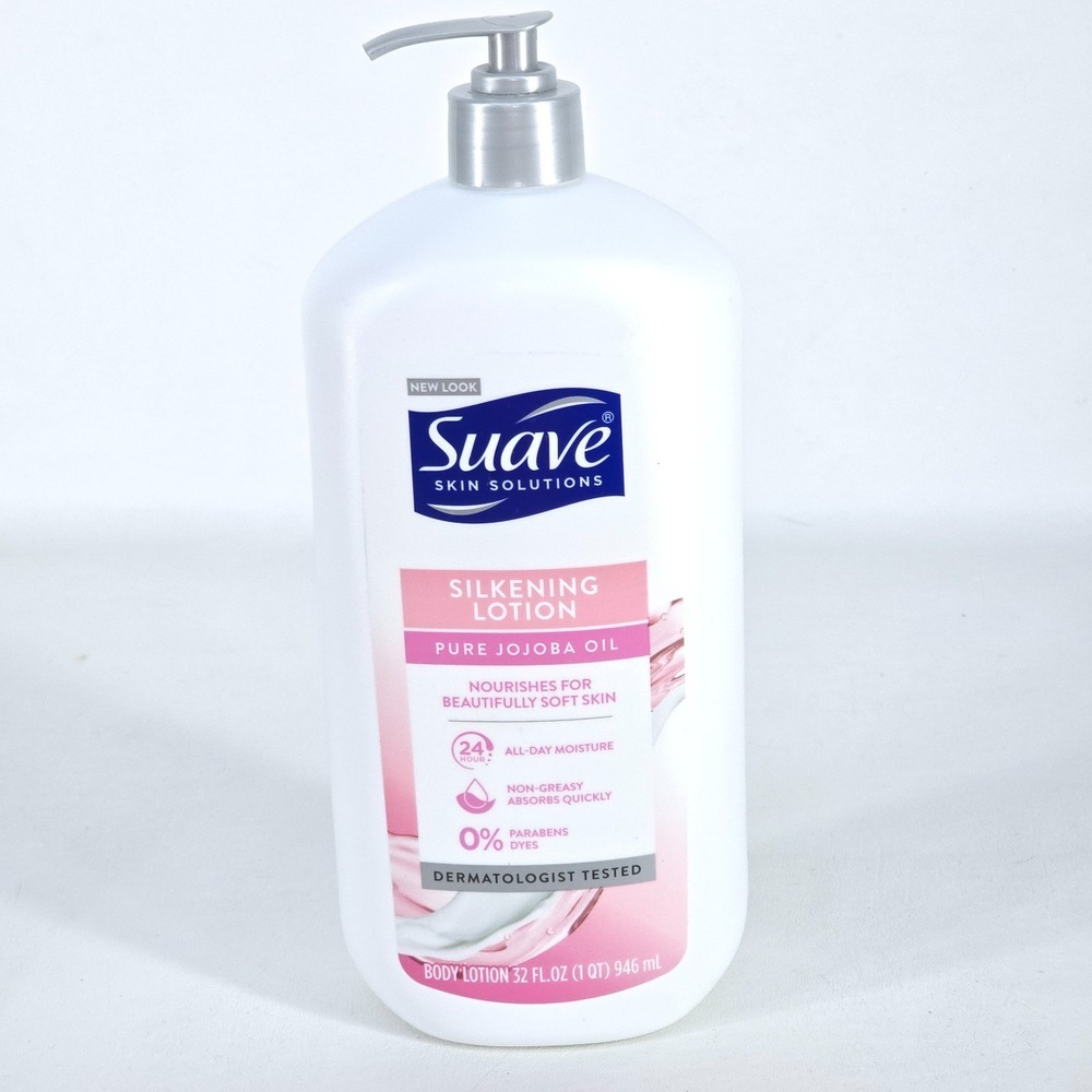 Suave Skin Solutions Silkening Body Lotion Pure Jojoba Oil 32 oz Pump Deadstock
